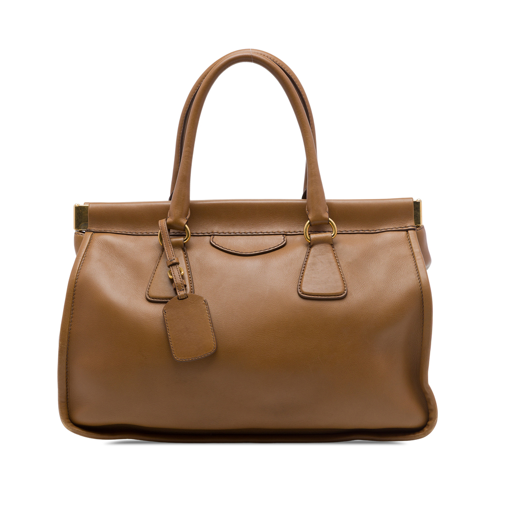 Pre-Loved Prada City Calf Frame Top Handle Tote